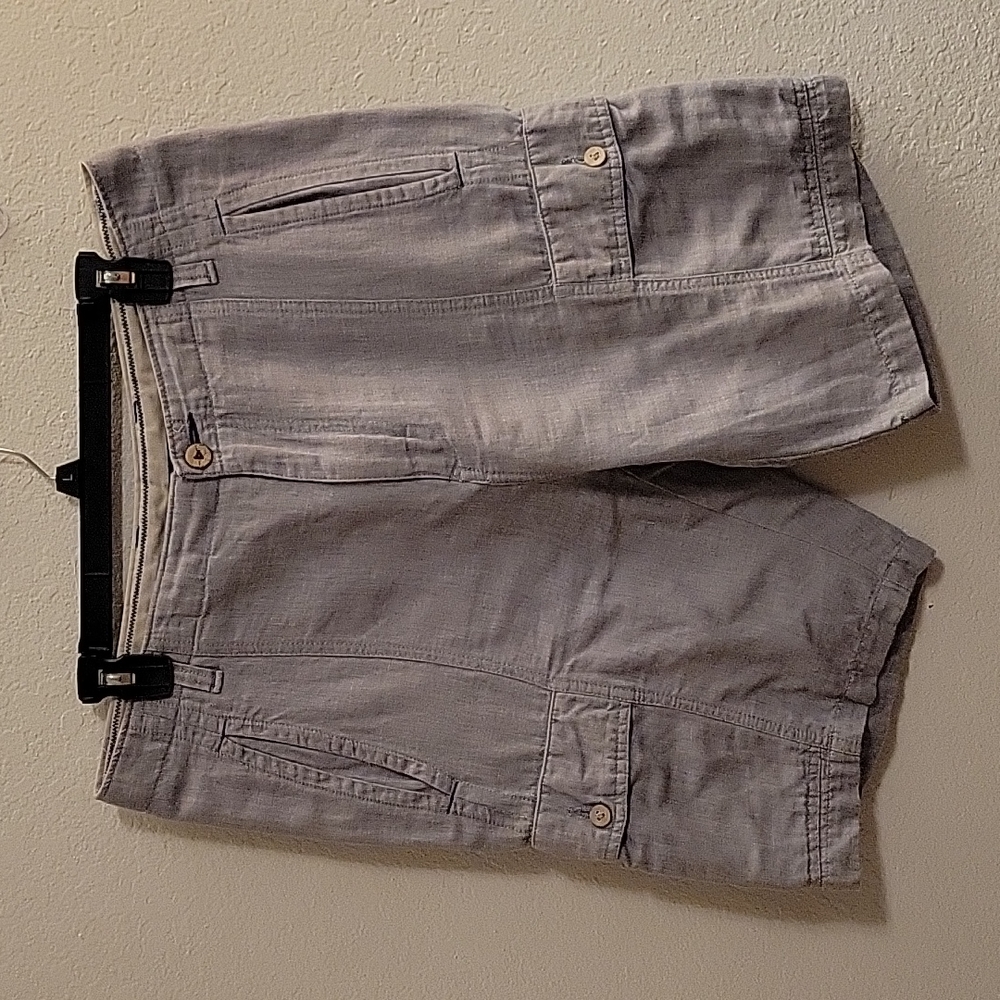 Cubavera Linen Blend Cargo Shorts -  Blue - 34w